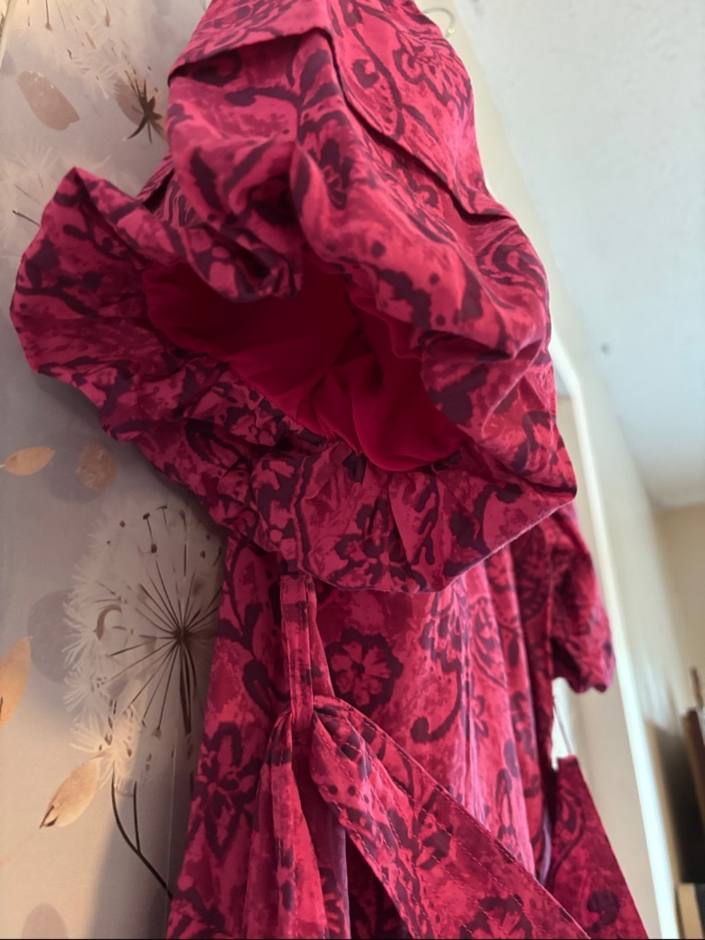 Pinch Pink Paisley Floral-Print Puff Sleeve Midi Dress - Picture 4 of 6
